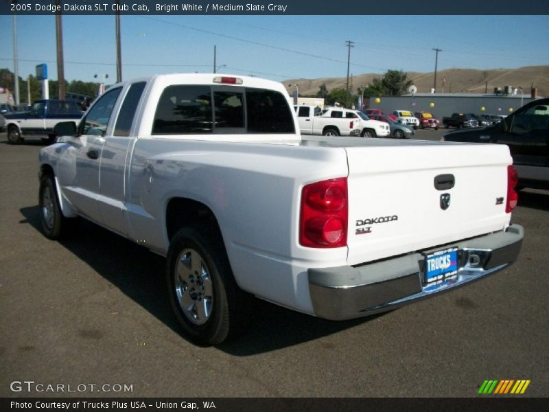 Bright White / Medium Slate Gray 2005 Dodge Dakota SLT Club Cab
