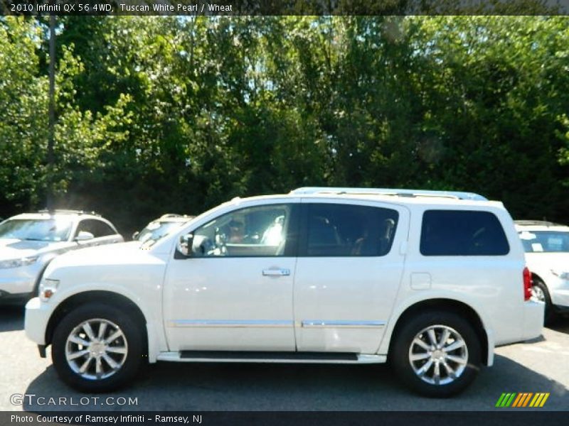 Tuscan White Pearl / Wheat 2010 Infiniti QX 56 4WD