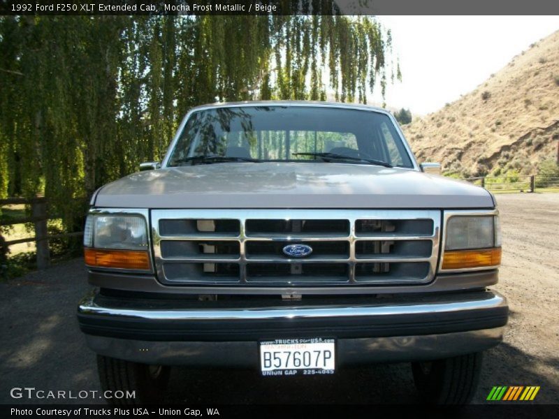 Mocha Frost Metallic / Beige 1992 Ford F250 XLT Extended Cab