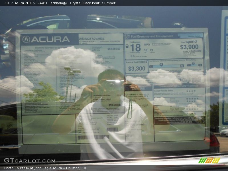 Crystal Black Pearl / Umber 2012 Acura ZDX SH-AWD Technology