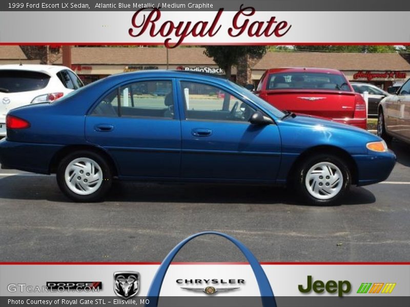 Atlantic Blue Metallic / Medium Graphite 1999 Ford Escort LX Sedan