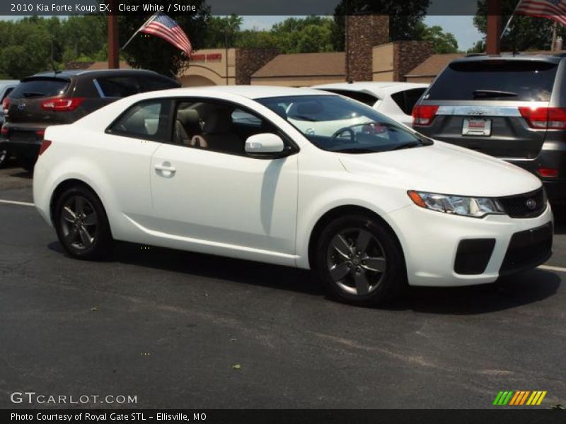 Clear White / Stone 2010 Kia Forte Koup EX