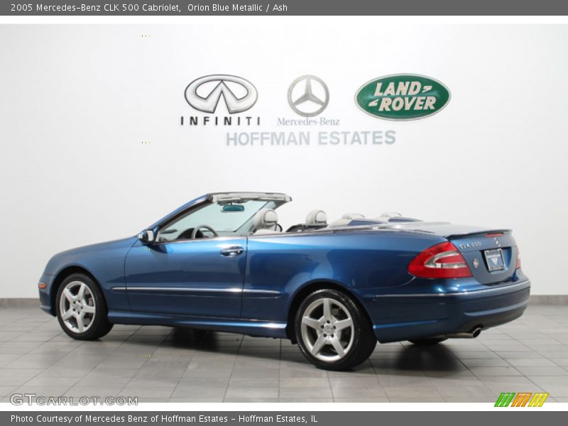 Orion Blue Metallic / Ash 2005 Mercedes-Benz CLK 500 Cabriolet