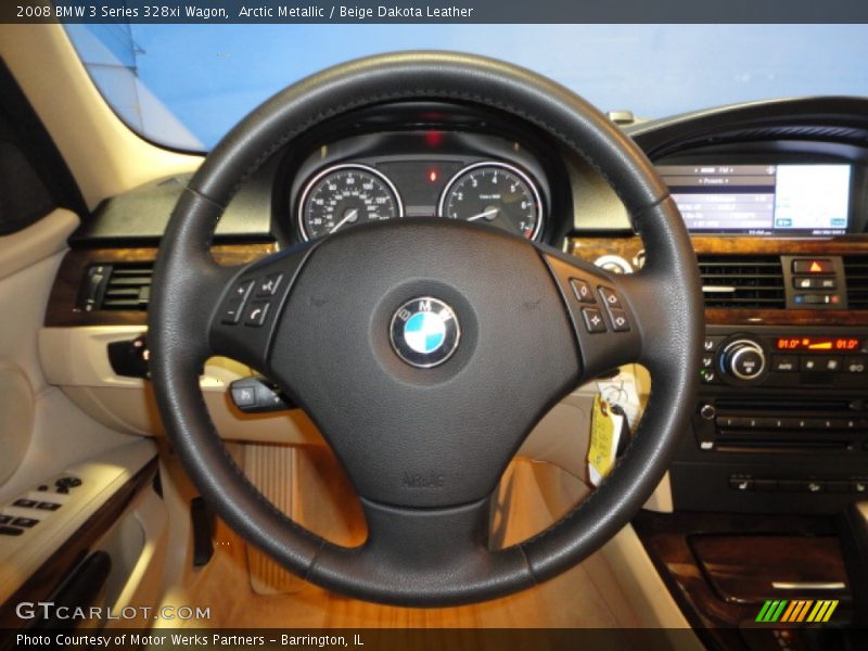 Arctic Metallic / Beige Dakota Leather 2008 BMW 3 Series 328xi Wagon