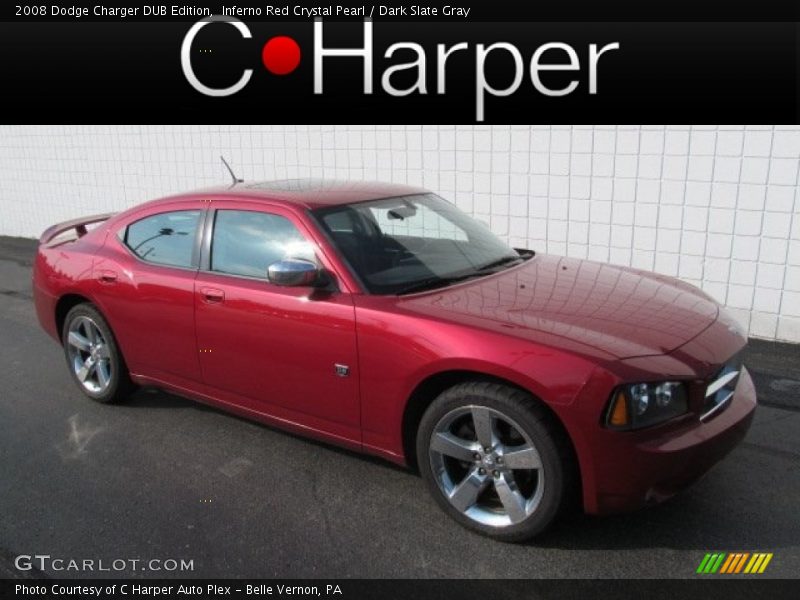 Inferno Red Crystal Pearl / Dark Slate Gray 2008 Dodge Charger DUB Edition