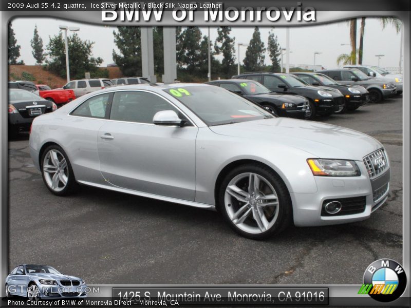 Ice Silver Metallic / Black Silk Nappa Leather 2009 Audi S5 4.2 quattro