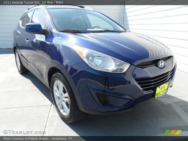 Iris Blue / Black 2011 Hyundai Tucson GLS