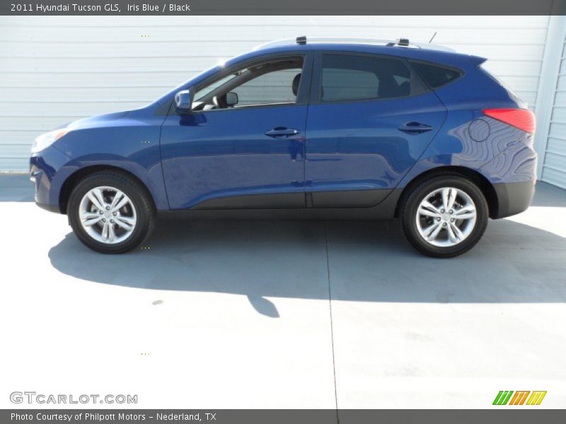 Iris Blue / Black 2011 Hyundai Tucson GLS