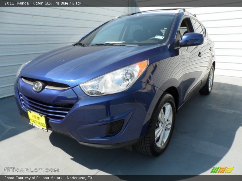 Iris Blue / Black 2011 Hyundai Tucson GLS
