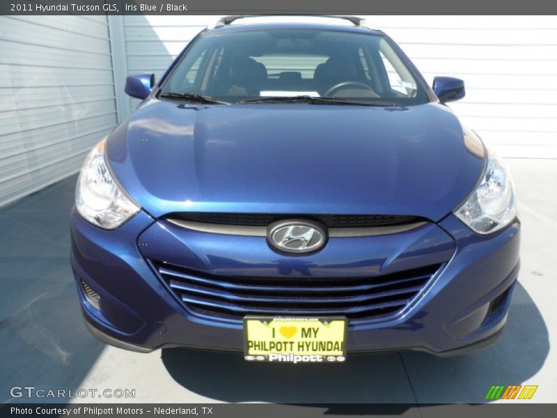 Iris Blue / Black 2011 Hyundai Tucson GLS