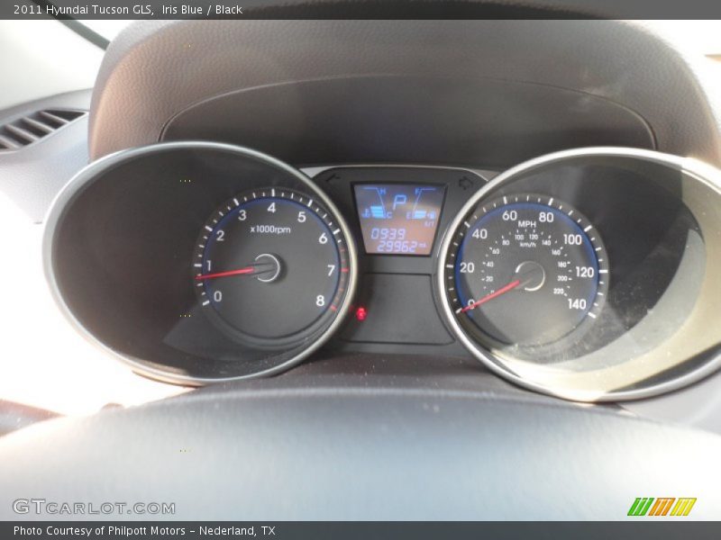 Iris Blue / Black 2011 Hyundai Tucson GLS