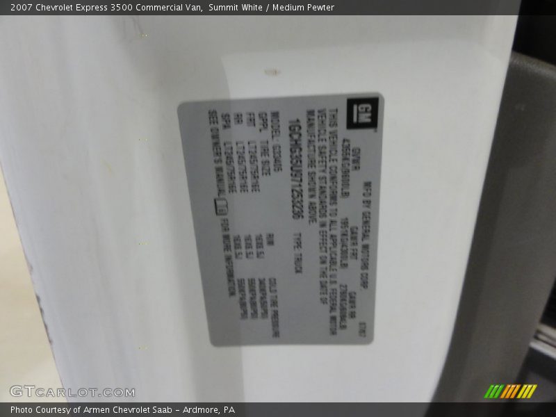 Summit White / Medium Pewter 2007 Chevrolet Express 3500 Commercial Van