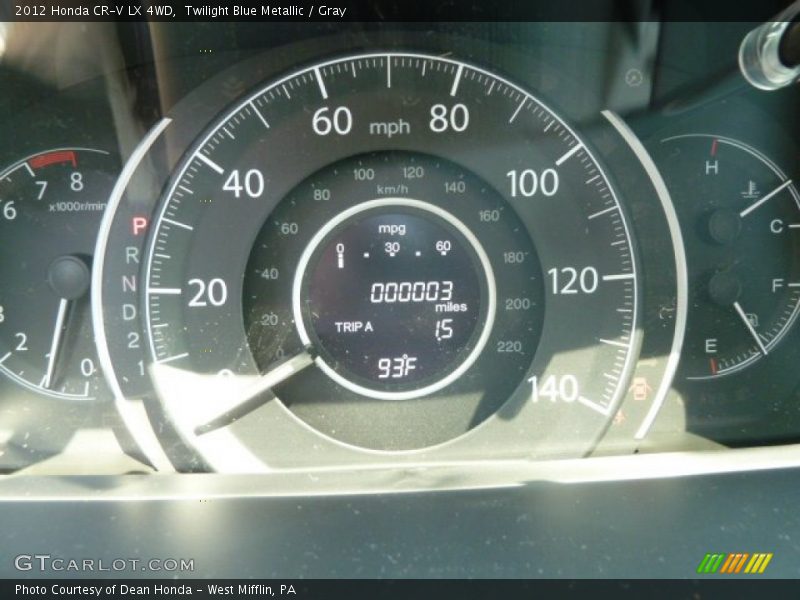 Twilight Blue Metallic / Gray 2012 Honda CR-V LX 4WD