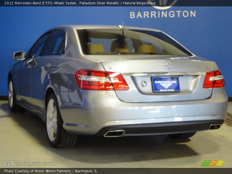 Palladium Silver Metallic / Natural Beige/Black 2012 Mercedes-Benz E 550 4Matic Sedan