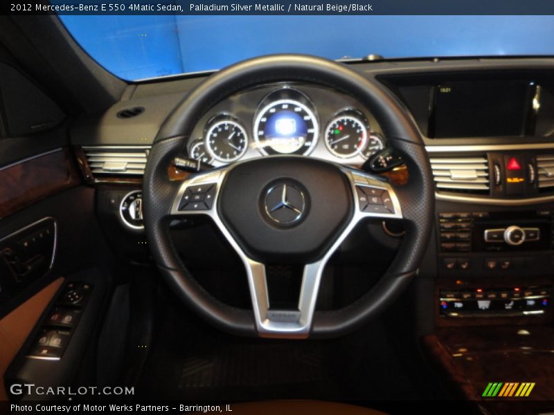 Palladium Silver Metallic / Natural Beige/Black 2012 Mercedes-Benz E 550 4Matic Sedan