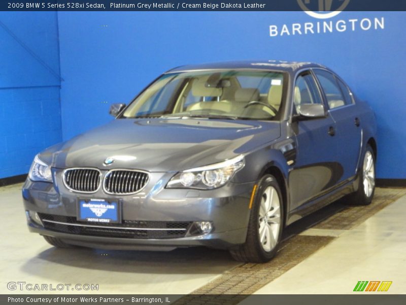Platinum Grey Metallic / Cream Beige Dakota Leather 2009 BMW 5 Series 528xi Sedan