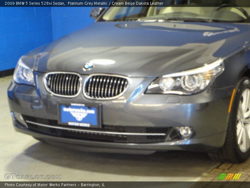 Platinum Grey Metallic / Cream Beige Dakota Leather 2009 BMW 5 Series 528xi Sedan