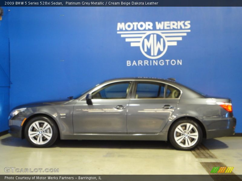 Platinum Grey Metallic / Cream Beige Dakota Leather 2009 BMW 5 Series 528xi Sedan