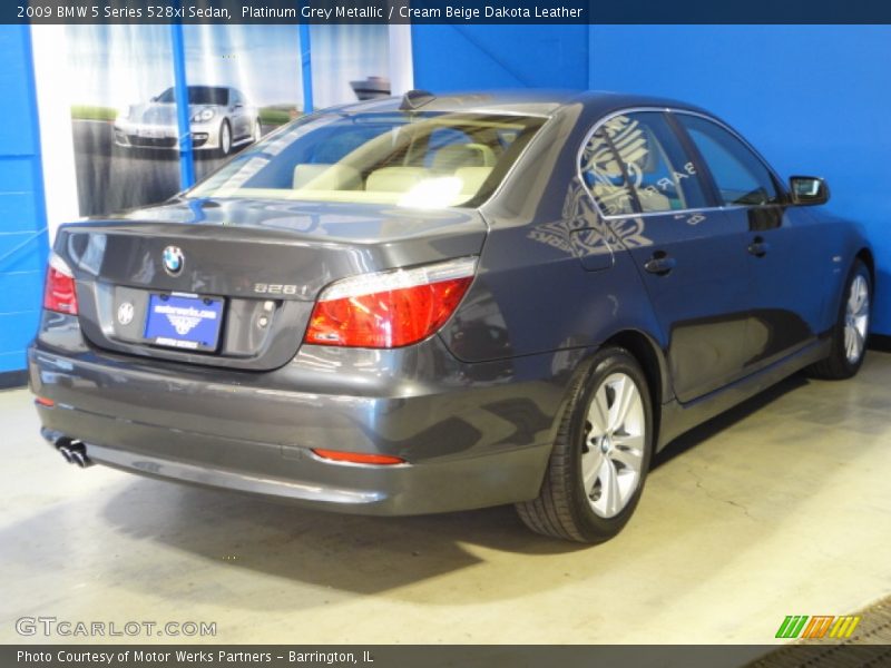 Platinum Grey Metallic / Cream Beige Dakota Leather 2009 BMW 5 Series 528xi Sedan