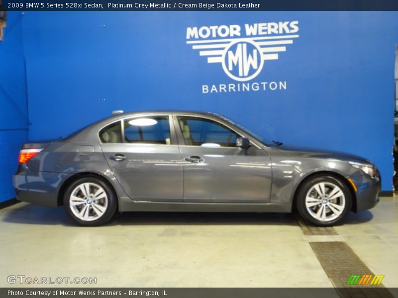 Platinum Grey Metallic / Cream Beige Dakota Leather 2009 BMW 5 Series 528xi Sedan