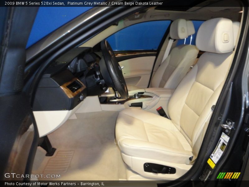 Platinum Grey Metallic / Cream Beige Dakota Leather 2009 BMW 5 Series 528xi Sedan