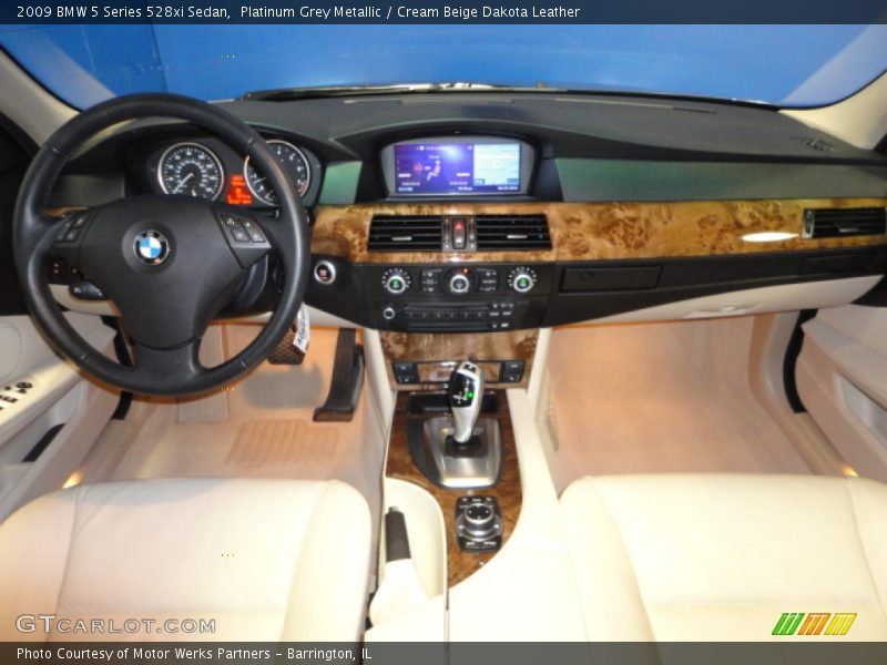 Platinum Grey Metallic / Cream Beige Dakota Leather 2009 BMW 5 Series 528xi Sedan