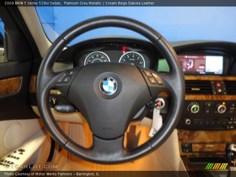 Platinum Grey Metallic / Cream Beige Dakota Leather 2009 BMW 5 Series 528xi Sedan