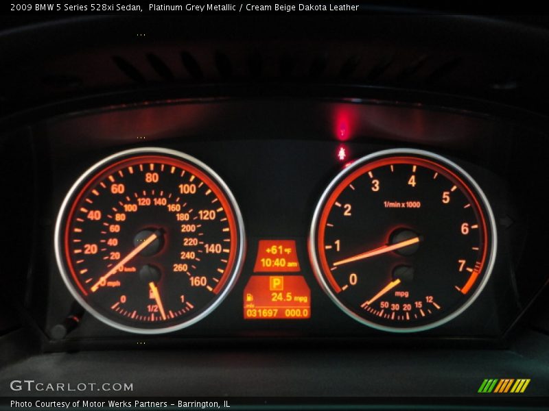 Platinum Grey Metallic / Cream Beige Dakota Leather 2009 BMW 5 Series 528xi Sedan