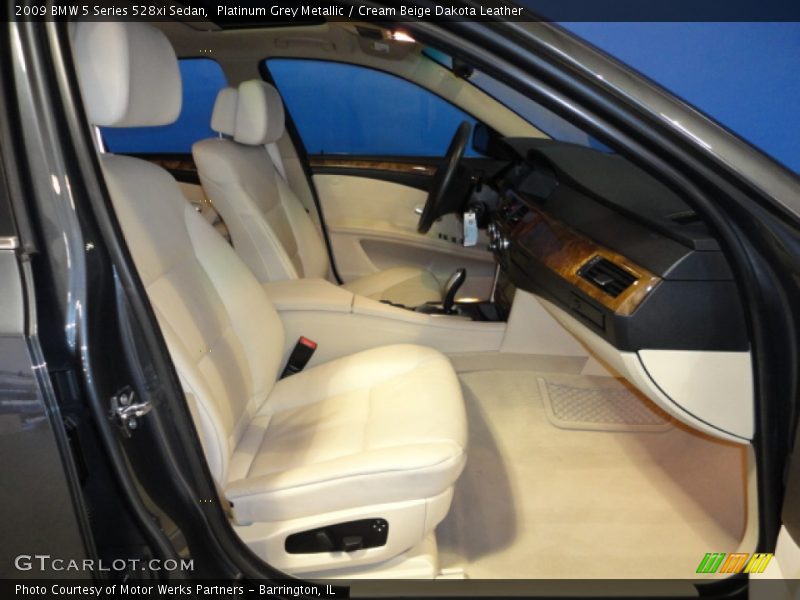 Platinum Grey Metallic / Cream Beige Dakota Leather 2009 BMW 5 Series 528xi Sedan
