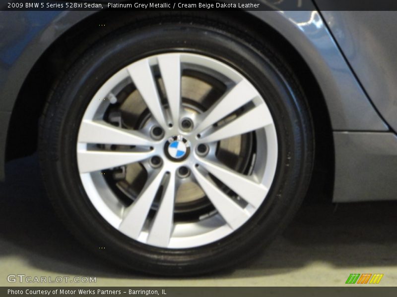 Platinum Grey Metallic / Cream Beige Dakota Leather 2009 BMW 5 Series 528xi Sedan