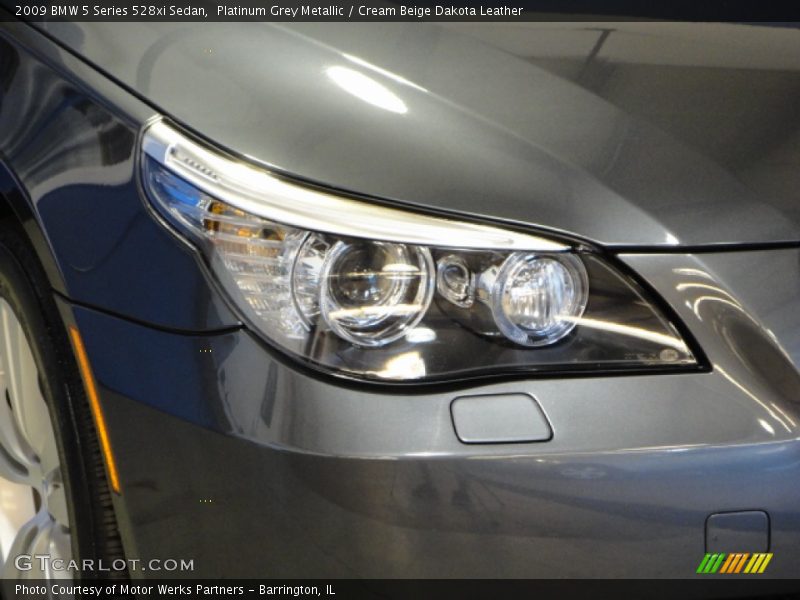 Platinum Grey Metallic / Cream Beige Dakota Leather 2009 BMW 5 Series 528xi Sedan