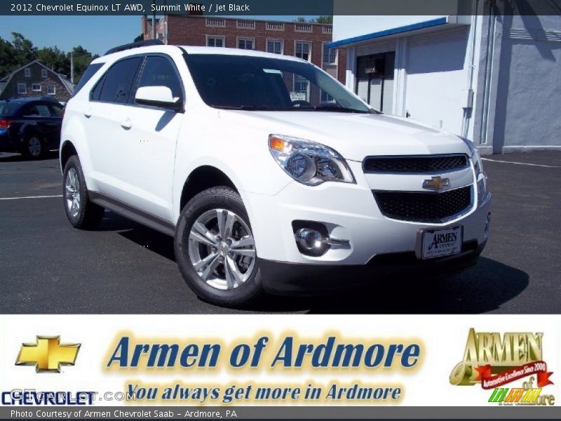 Summit White / Jet Black 2012 Chevrolet Equinox LT AWD