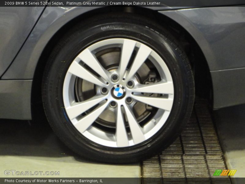 Platinum Grey Metallic / Cream Beige Dakota Leather 2009 BMW 5 Series 528xi Sedan
