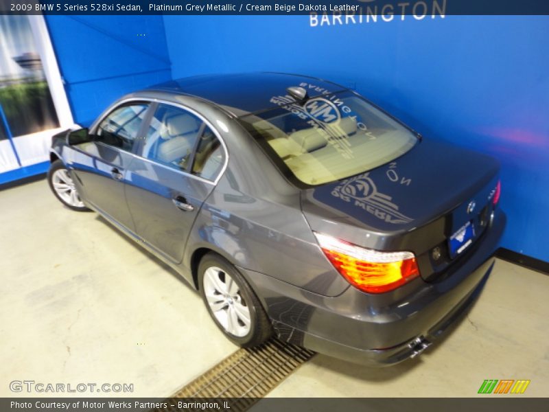 Platinum Grey Metallic / Cream Beige Dakota Leather 2009 BMW 5 Series 528xi Sedan