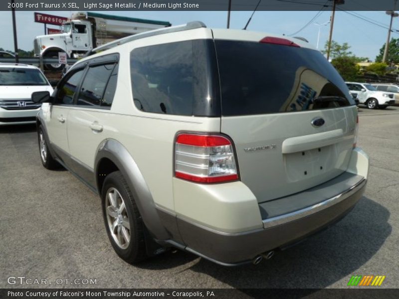 Light Sage Metallic / Medium Light Stone 2008 Ford Taurus X SEL