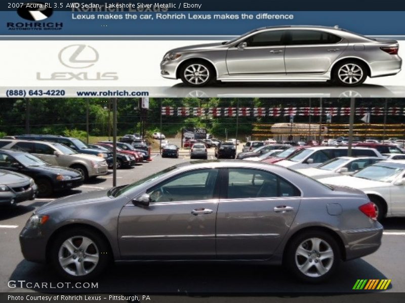 Lakeshore Silver Metallic / Ebony 2007 Acura RL 3.5 AWD Sedan