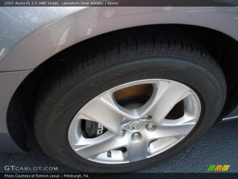 Lakeshore Silver Metallic / Ebony 2007 Acura RL 3.5 AWD Sedan