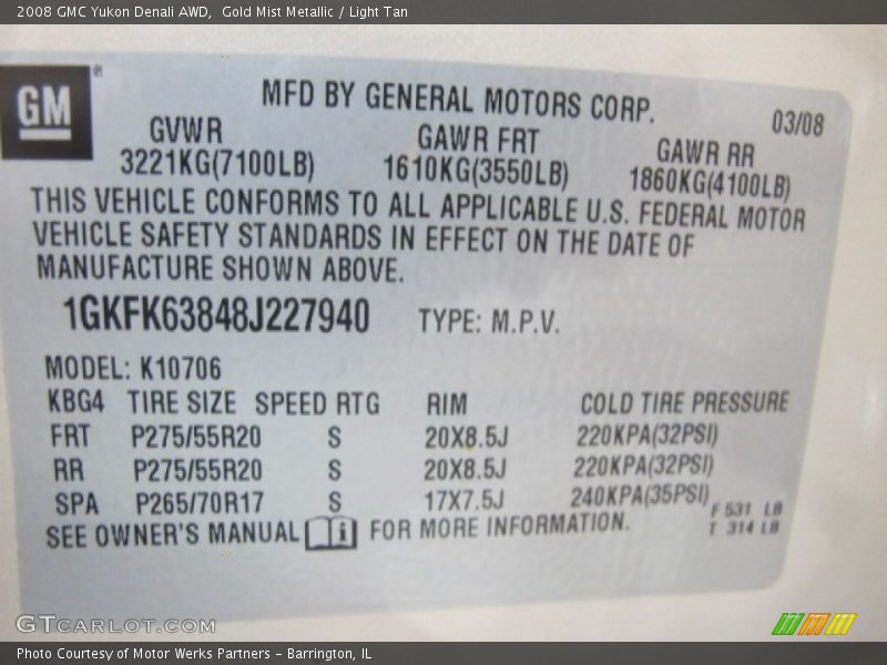 Gold Mist Metallic / Light Tan 2008 GMC Yukon Denali AWD