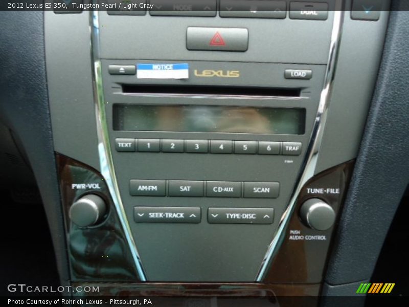 Tungsten Pearl / Light Gray 2012 Lexus ES 350