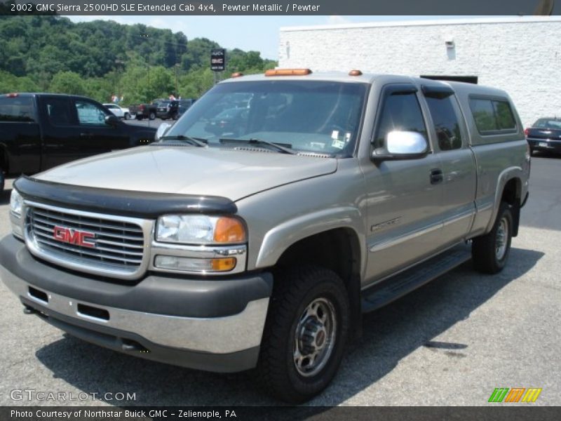 Pewter Metallic / Pewter 2002 GMC Sierra 2500HD SLE Extended Cab 4x4
