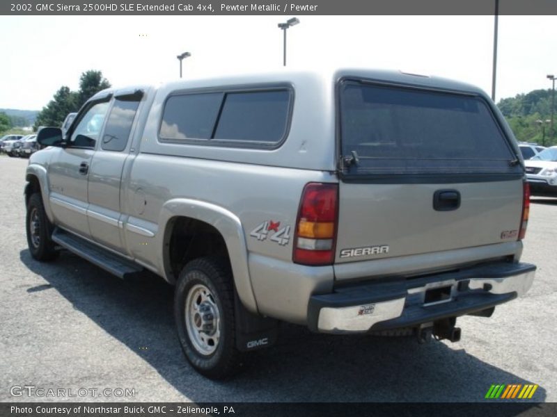 Pewter Metallic / Pewter 2002 GMC Sierra 2500HD SLE Extended Cab 4x4