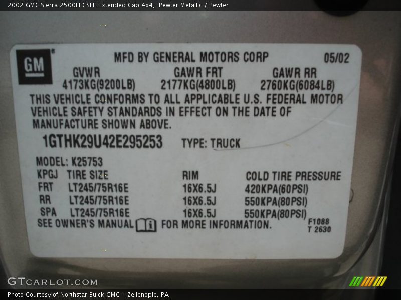 Pewter Metallic / Pewter 2002 GMC Sierra 2500HD SLE Extended Cab 4x4