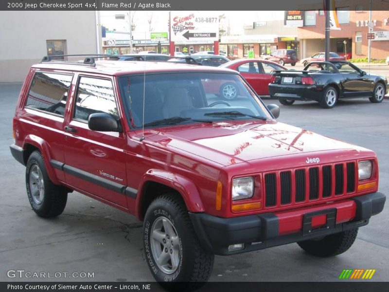 Flame Red / Agate Black 2000 Jeep Cherokee Sport 4x4