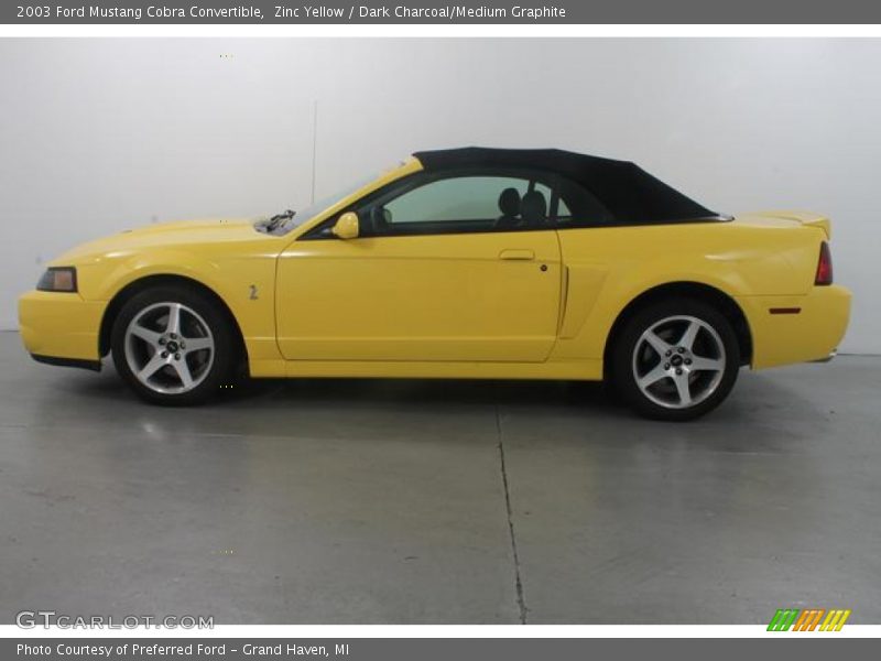 Zinc Yellow / Dark Charcoal/Medium Graphite 2003 Ford Mustang Cobra Convertible