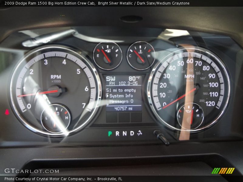 Bright Silver Metallic / Dark Slate/Medium Graystone 2009 Dodge Ram 1500 Big Horn Edition Crew Cab