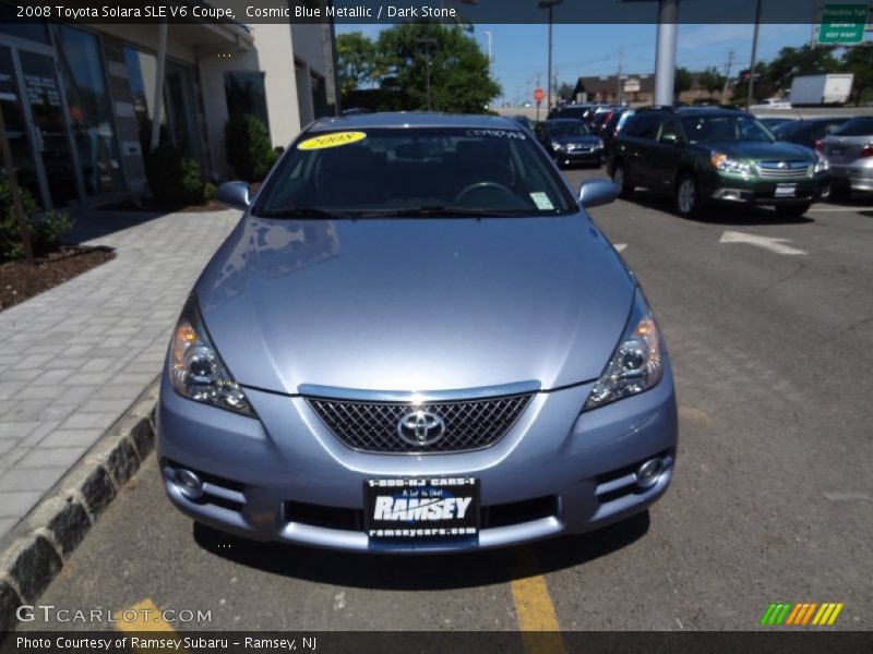Cosmic Blue Metallic / Dark Stone 2008 Toyota Solara SLE V6 Coupe