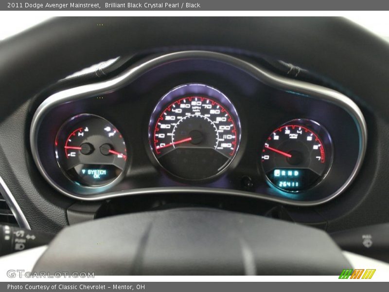 Brilliant Black Crystal Pearl / Black 2011 Dodge Avenger Mainstreet