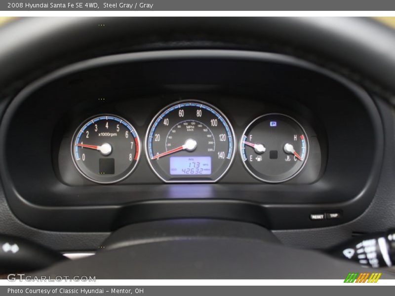 Steel Gray / Gray 2008 Hyundai Santa Fe SE 4WD