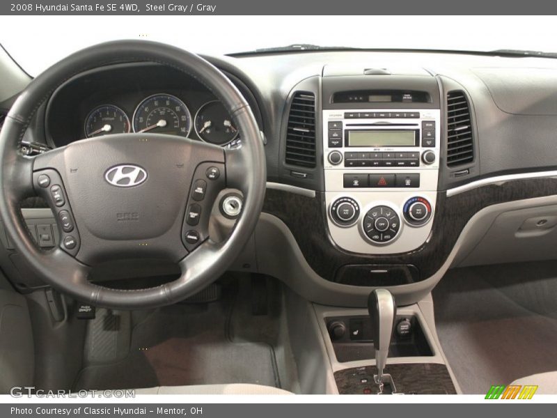 Steel Gray / Gray 2008 Hyundai Santa Fe SE 4WD