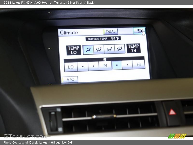 Tungsten Silver Pearl / Black 2011 Lexus RX 450h AWD Hybrid